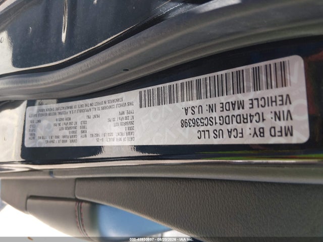 45930997 :رقم المزاد ، 1C4RDJDG1SC536398 vin ، 2025 Dodge Durango Gt Awd مزاد بيع