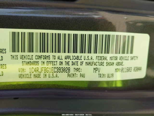 45931054 :رقم المزاد ، 1C4RJFBG1EC393028 vin ، 2014 Jeep Grand Cherokee Limited مزاد بيع