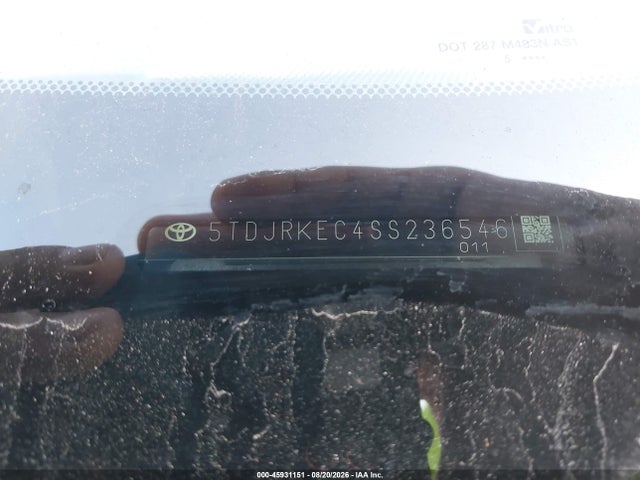 Aukcja sprzedaży 2025 Toyota Sienna Xle, vin: 5TDJRKEC4SS236546, numer aukcji: 45931151
