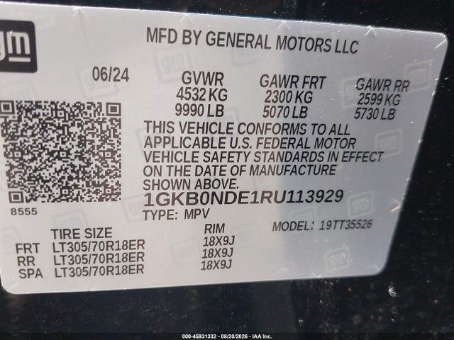GMC Hummer Ev Suv 2x 2024 1GKB0NDE1RU113929 Image 9