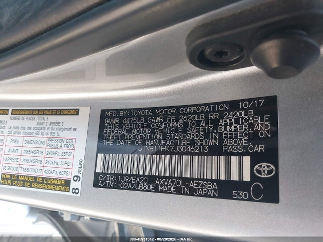 Toyota CAMRY SE 2018 JTNB11HK7J3046213 Image 9