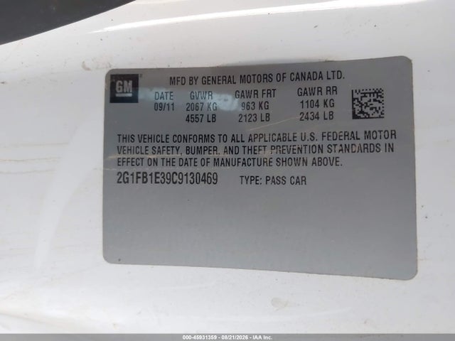 Продажа на аукционе авто 2012 Chevrolet Camaro 1lt, vin: 2G1FB1E39C9130469, номер лота: 45931359