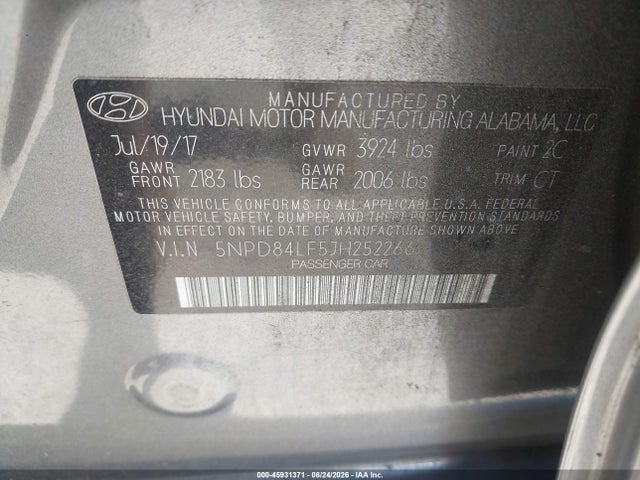 Aukcja sprzedaży 2018 Hyundai Elantra Value Edition, vin: 5NPD84LF5JH252266, numer aukcji: 45931371