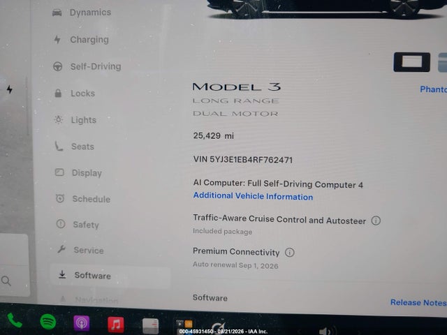 45931450 :رقم المزاد ، 5YJ3E1EB4RF762471 vin ، 2024 Tesla Model 3 Long Range Dual Motor All-wheel Drive مزاد بيع