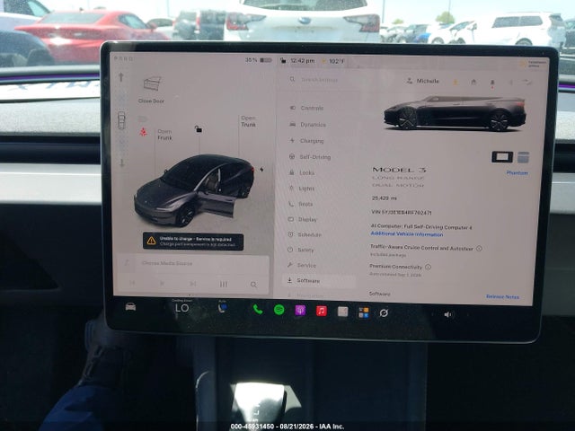 45931450 :رقم المزاد ، 5YJ3E1EB4RF762471 vin ، 2024 Tesla Model 3 Long Range Dual Motor All-wheel Drive مزاد بيع