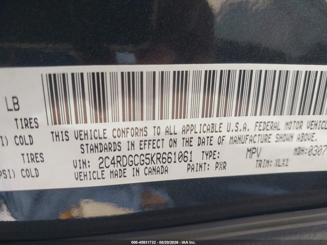 Dodge Grand Caravan Sxt 2019 2C4RDGCG5KR661061 Image 9