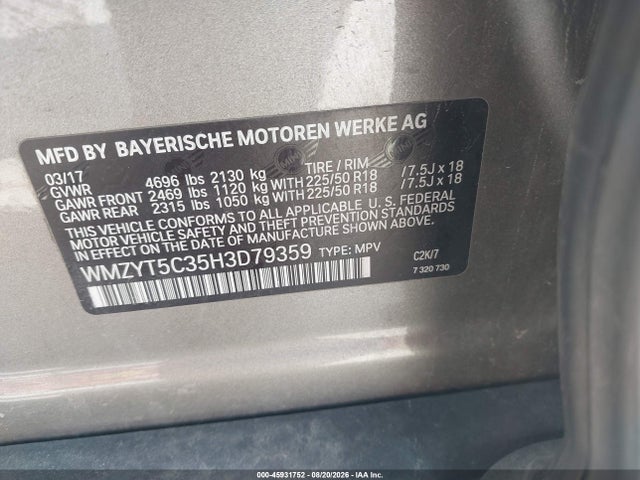 Aukcja sprzedaży 2017 Mini Countryman Cooper S, vin: WMZYT5C35H3D79359, numer aukcji: 45931752