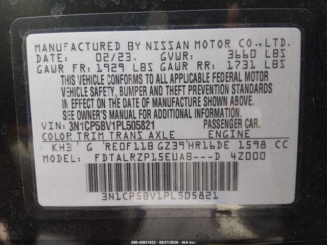 Nissan Kicks S Xtronic Cvt 2023 3N1CP5BV1PL505821 Image 9