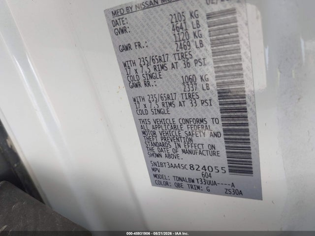 Продажа на аукционе авто 2025 Nissan Rogue S Fwd, vin: 5N1BT3AA4SC824055, номер лота: 45931906
