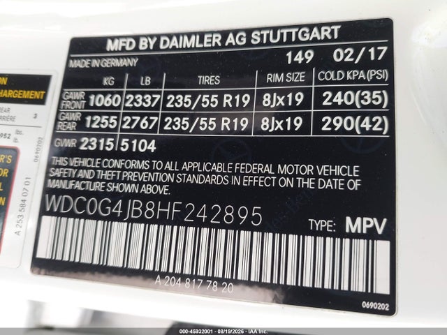 Mercedes-Benz GLC 300 2017 WDC0G4JB8HF242895 Image 9