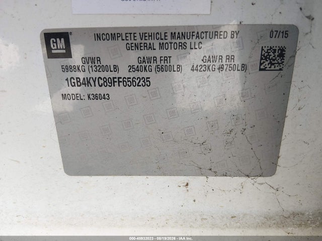 Chevrolet Silverado 3500hd Chassis Wt 2015 1GB4KYC89FF656235 Image 9
