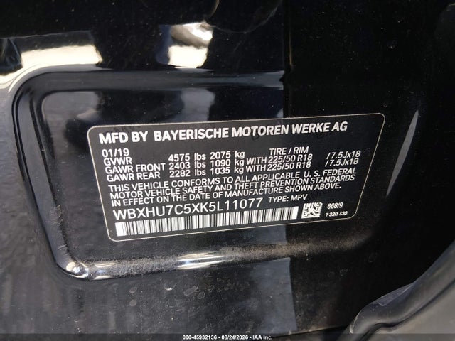 BMW X1 Sdrive28i 2019 WBXHU7C5XK5L11077 Image 9
