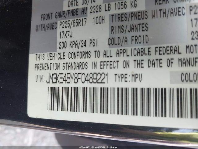 Aukcja sprzedaży 2015 Mazda Cx-5 Sport, vin: JM3KE4BY8F0489221, numer aukcji: 45932150