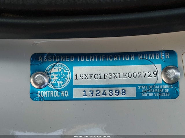 Aukcja sprzedaży 2020 Honda Civic Ex, vin: 19XFC1F3XLE002729, numer aukcji: 45932157
