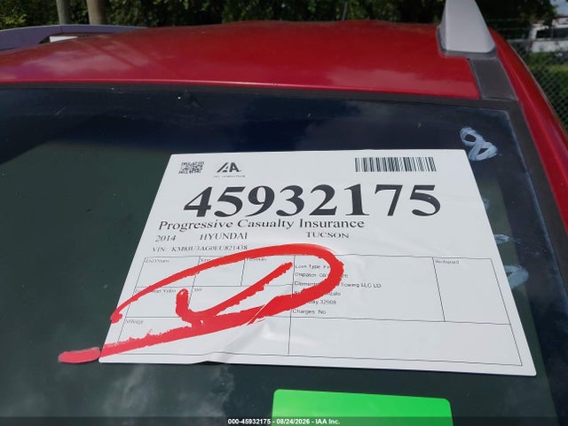 Aukcja sprzedaży 2014 Hyundai Tucson Se, vin: KM8JU3AG0EU821438, numer aukcji: 45932175