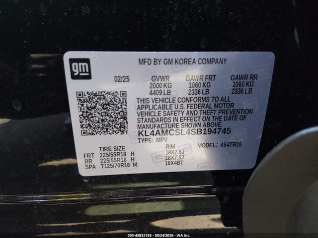 Aukcja sprzedaży 2025 Buick Encore Gx Preferred Awd, vin: KL4AMCSL4SB194745, numer aukcji: 45932198