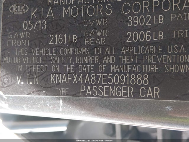 Продажа на аукционе авто 2014 Kia Forte Ex, vin: KNAFX4A87E5091888, номер лота: 45932280