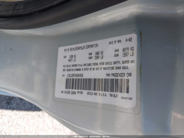 Aukcja sprzedaży 2002 Chrysler Sebring Limited, vin: 1C3EL65R72N264933, numer aukcji: 45932312