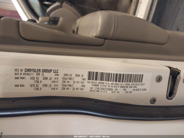 Aukcja sprzedaży 2012 Jeep Grand Cherokee Laredo, vin: 1C4RJFAG8CC293894, numer aukcji: 45932417