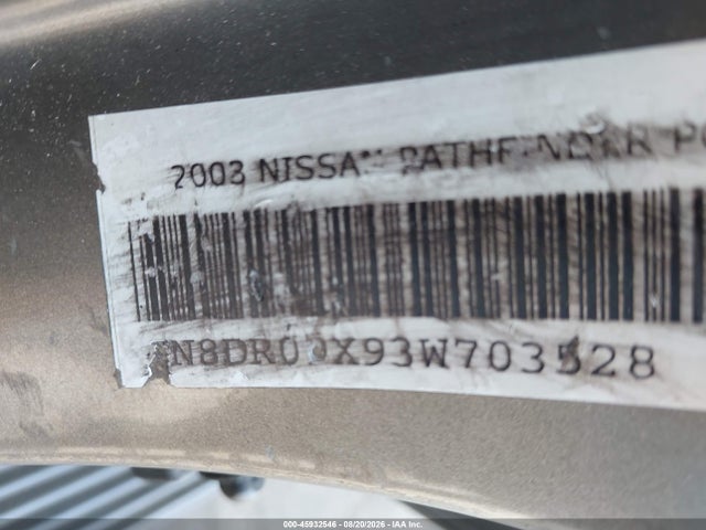 Продаж на аукціоні авто 2003 Nissan Pathfinder Le, vin: JN8DR09X93W703528, номер лоту: 45932546