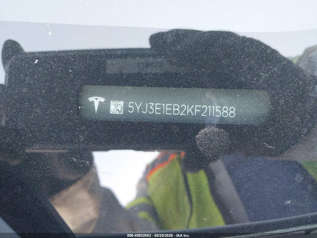 2019 Tesla Model 3 Long Range/performance მანქანა იყიდება აუქციონზე, vin: 5YJ3E1EB2KF211588, აუქციონის ნომერი: 45932552