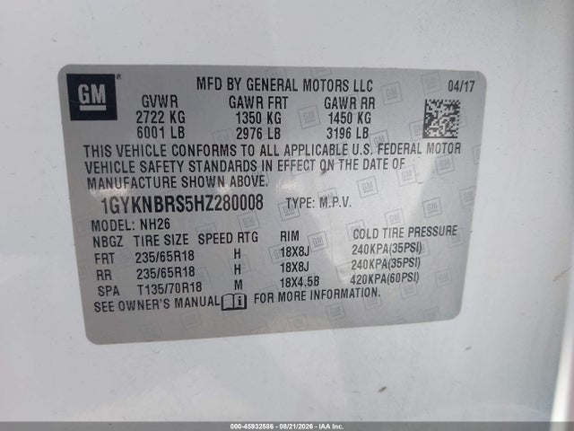 Cadillac XT5 LUXURY 2017 1GYKNBRS5HZ280008 Image 9