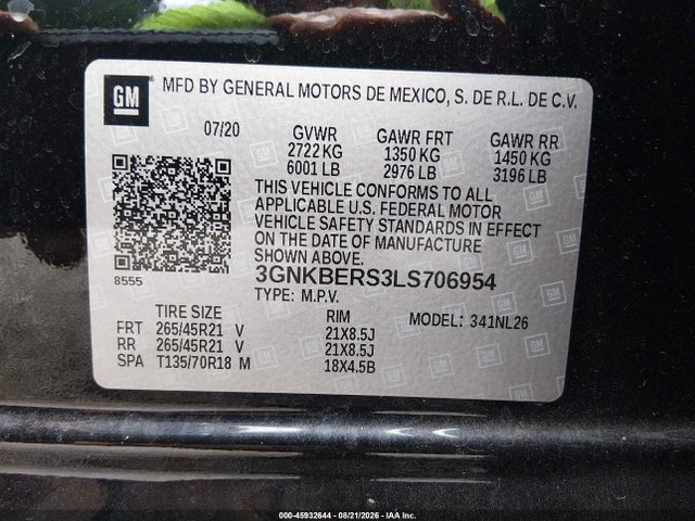 Продажа на аукционе авто 2020 Chevrolet Blazer Fwd Rs, vin: 3GNKBERS3LS706954, номер лота: 45932644