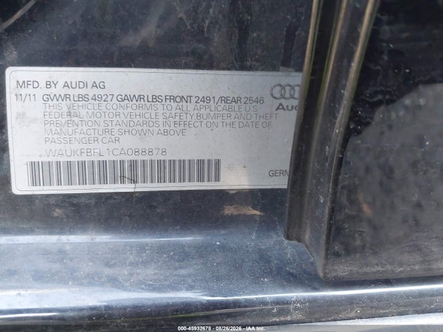 Продажа на аукционе авто 2012 Audi A4 2.0t Prestige, vin: WAUKFBFL1CA088878, номер лота: 45932678