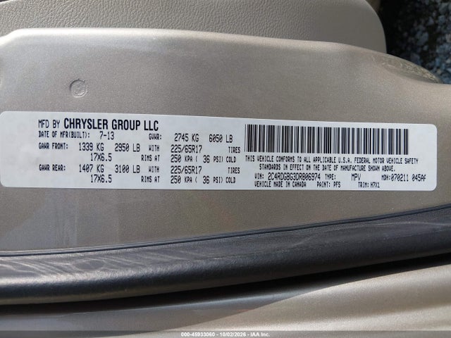 Продаж на аукціоні авто 2014 Chrysler Town & Country Touring, vin: 2C4RC1BG4ER232726, номер лоту: 45933060