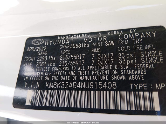 Hyundai Kona Sel 2022 KM8K32AB4NU915408 Image 9