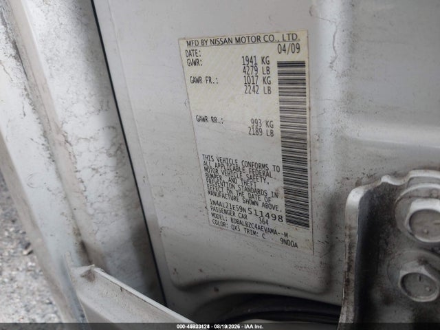 Aukcja sprzedaży 2009 Nissan Altima 2.5 S, vin: 1N4AL21E59N511498, numer aukcji: 45933124