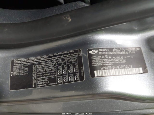 Продаж на аукціоні авто 2003 Mini Cooper S, vin: WMWRE33403TD72479, номер лоту: 45933174