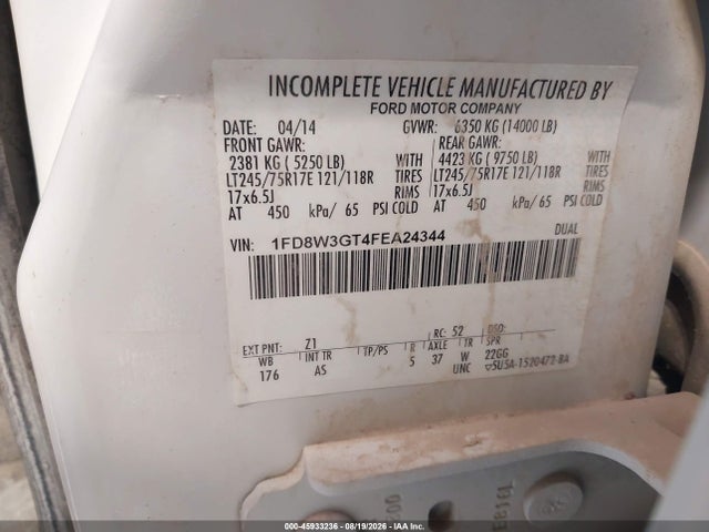 Ford F-350 Chassis Xl 2015 1FD8W3GT4FEA24344 Image 9