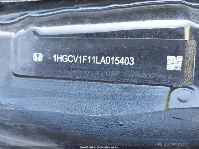 2020 Honda Accord Lx მანქანა იყიდება აუქციონზე, vin: 1HGCV1F11LA015403, აუქციონის ნომერი: 45933281