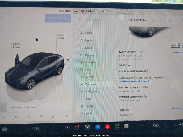 Auction sale of the 2023 Tesla Model Y Awd/long Range Dual Motor All-wheel Drive, vin: 7SAYGDEE6PA194667, lot number: 45933340