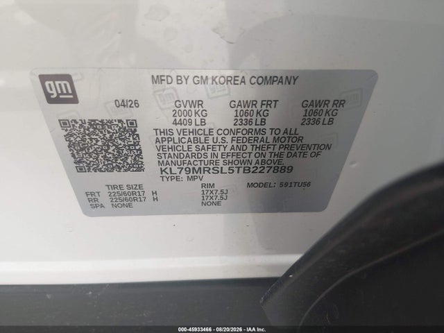 Chevrolet Trailblazer Awd Lt 2026 KL79MRSL5TB227889 Image 9