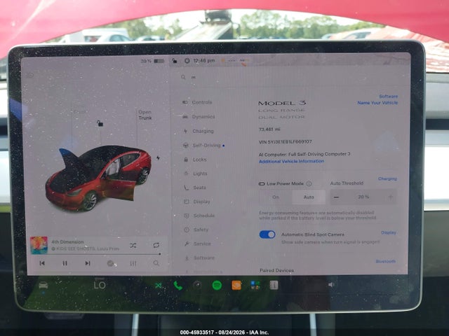 Aukcja sprzedaży 2020 Tesla Model 3 Long Range Dual Motor All-wheel Drive, vin: 5YJ3E1EB1LF669107, numer aukcji: 45933517