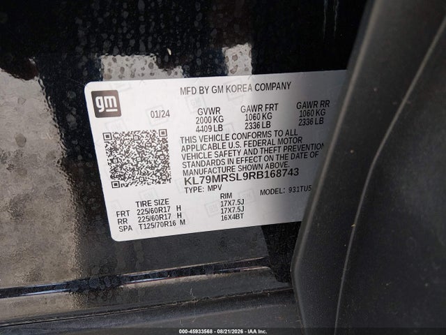 Chevrolet Trailblazer Awd Lt 2024 KL79MRSL9RB168743 Image 9