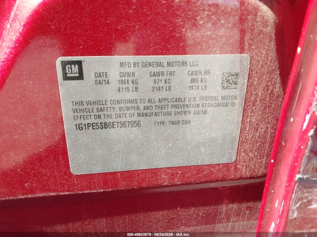 Продаж на аукціоні авто 2014 Chevrolet Cruze 2lt Auto, vin: 1G1PE5SB6E7367956, номер лоту: 45933579