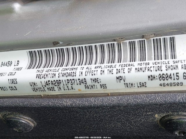 Продажа на аукционе авто 2001 Jeep Wrangler Se, vin: 1J4FA29P11P371349, номер лота: 45933750