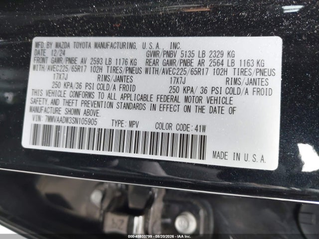 Продаж на аукціоні авто 2025 Mazda Cx-50 Hybrid Premium Package, vin: 7MMVAADW3SN105905, номер лоту: 45933799