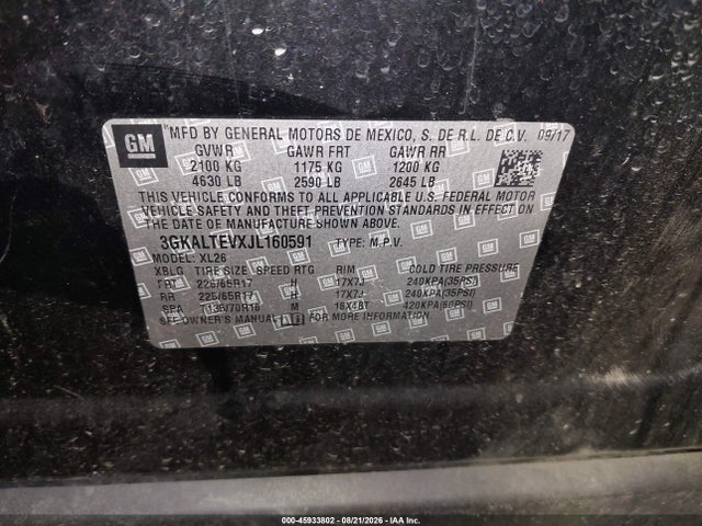 Aukcja sprzedaży 2018 Gmc Terrain Sle, vin: 3GKALTEVXJL160591, numer aukcji: 45933802