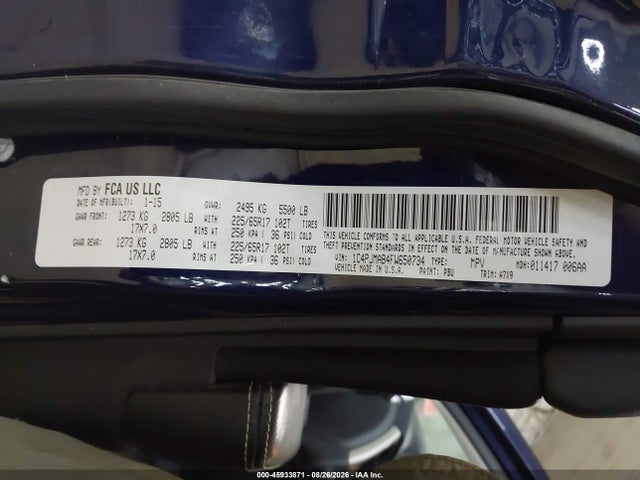 Aukcja sprzedaży 2015 Jeep Cherokee Sport, vin: 1C4PJMAB4FW650734, numer aukcji: 45933871