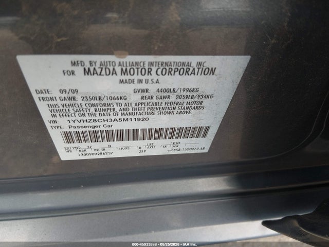 Продажа на аукционе авто 2010 Mazda Mazda6 I Grand Touring, vin: 1YVHZ8CH3A5M11920, номер лота: 45933888