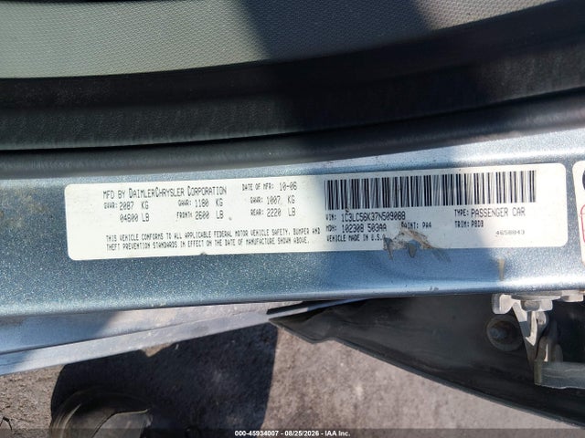 45934007 :رقم المزاد ، 1C3LC56K37N509088 vin ، 2007 Chrysler Sebring Touring مزاد بيع