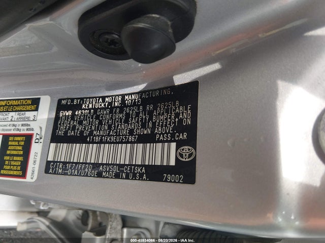 Продажа на аукционе авто 2014 Toyota Camry Se, vin: 4T1BF1FK9EU757867, номер лота: 45934066