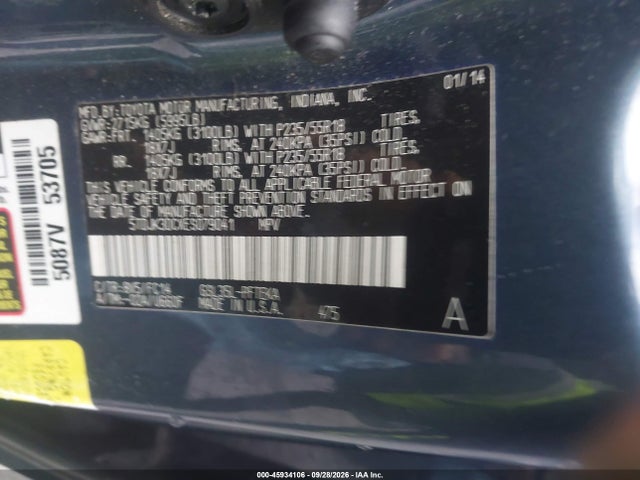 Toyota Sienna Le 7 Passenger 2014 5TDJK3DCXES079041 Image 9