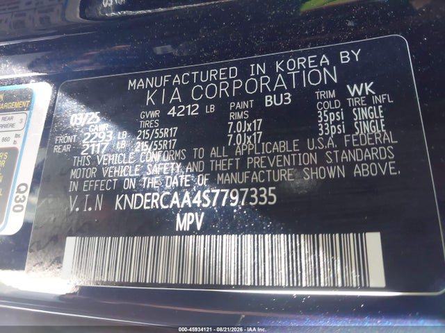 Продаж на аукціоні авто 2025 Kia Seltos Ex, vin: KNDERCAA4S7797335, номер лоту: 45934121