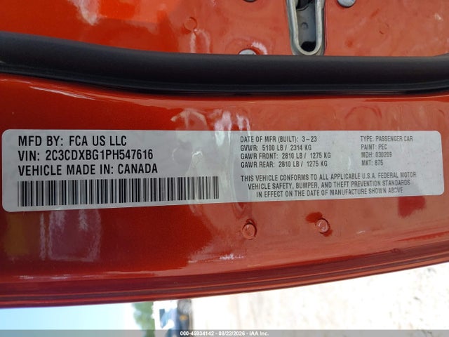 Продаж на аукціоні авто 2023 Dodge Charger Sxt, vin: 2C3CDXBG1PH547616, номер лоту: 45934142