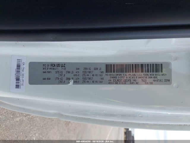 3C6JR6DG7JG321476 RAM 1500 Tradesman 4x2 8&#039; Box